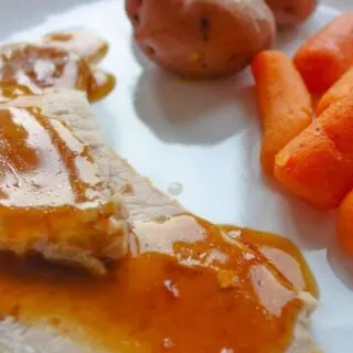 Pork Roast with carrots and potatoes.