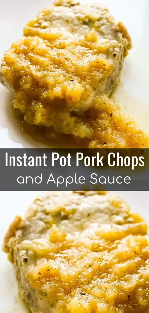 Instant Pot Pork Chops and Apple Sauce is an easy gluten free dinner recipe. This delicious dish is all cooked together in the Instant Pot.