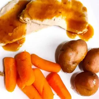 Instant Pot Pork Roast with Baby Carrots & Potatoes is an easy dinner recipe cooked all in one pot. This easy Instant Pot recipe is perfect for beginners.
