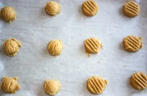 Preparing pan for baking.