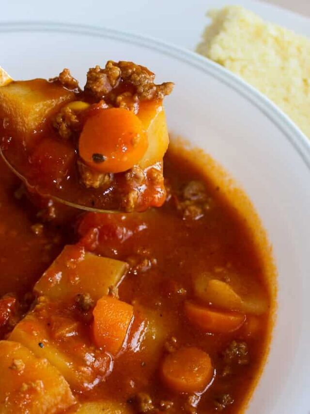 Instant Pot Hamburger Stew with Biscuits Recipe
