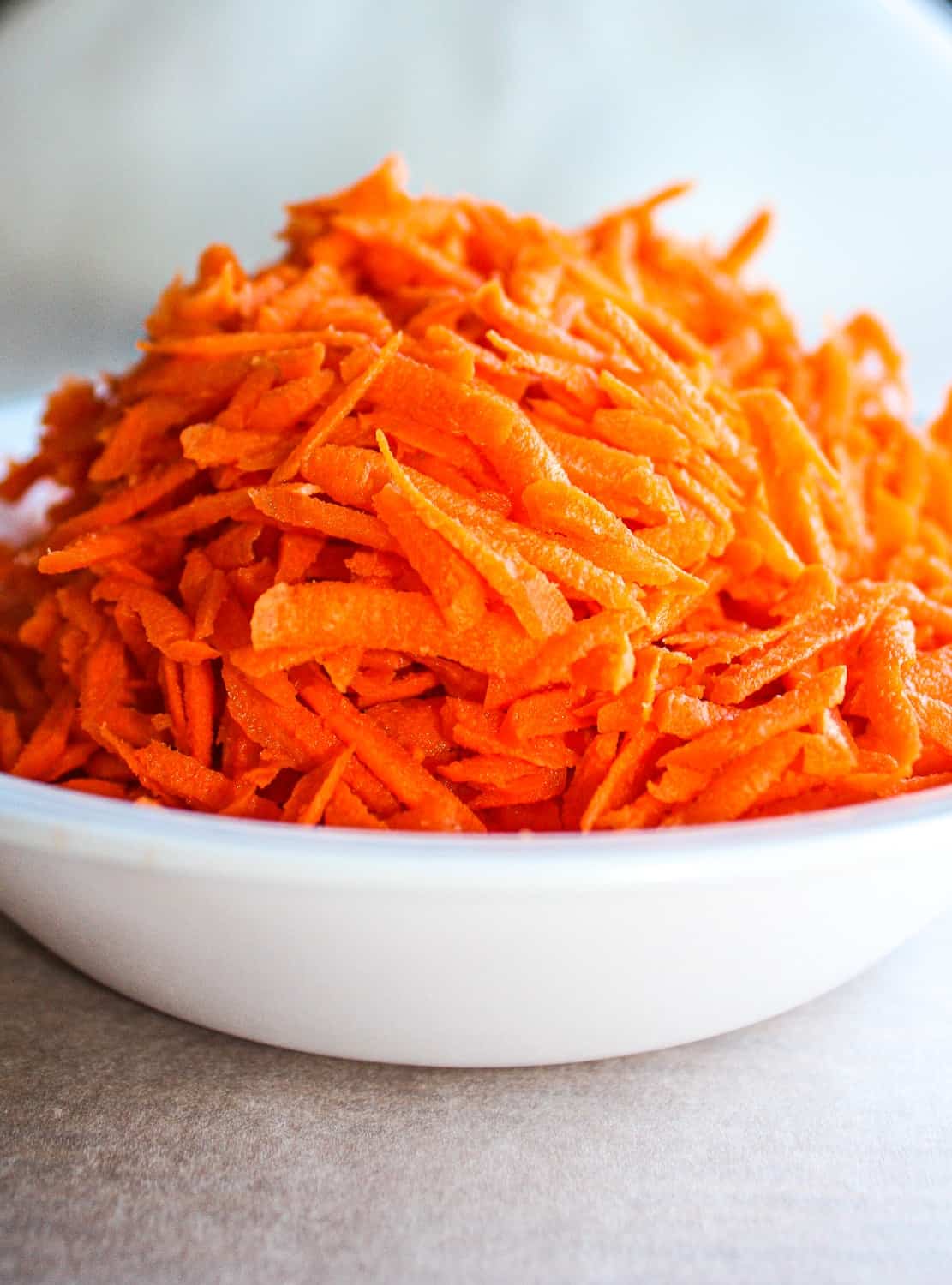 The grated carrots.
