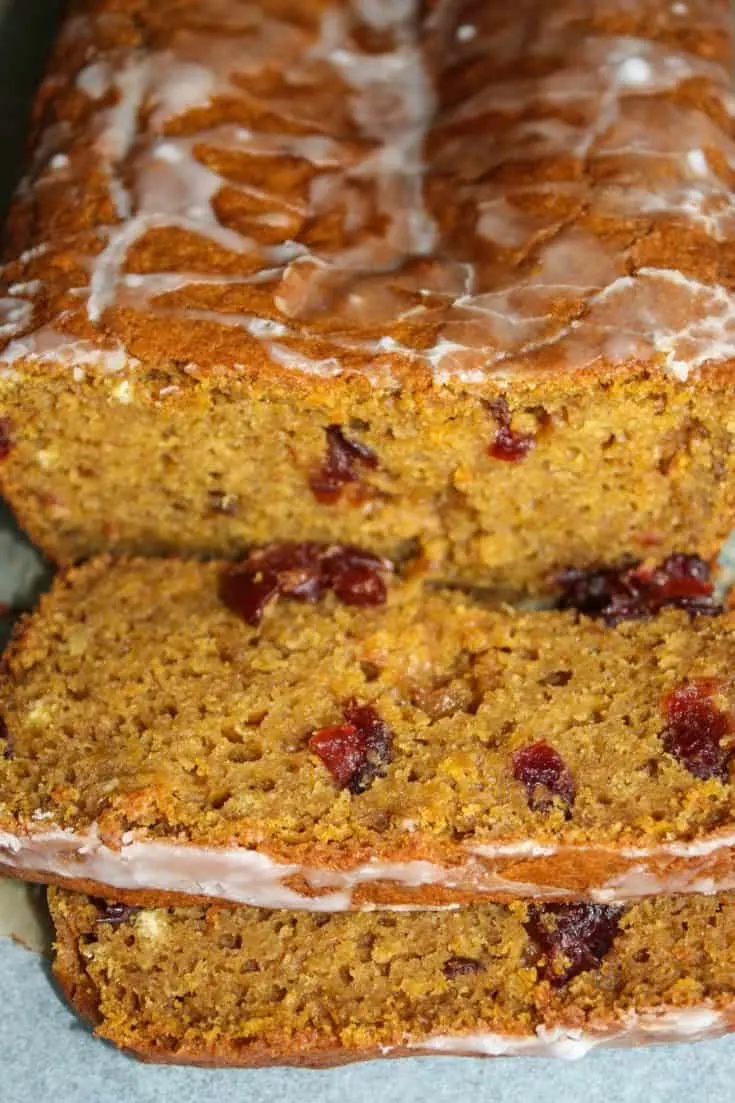 What better combination for fall then pumpkin and cranberry!  This Pumpkin Cranberry Loaf is a great addition to your fall or holiday menus. It is loaded with flavour and cranberries.