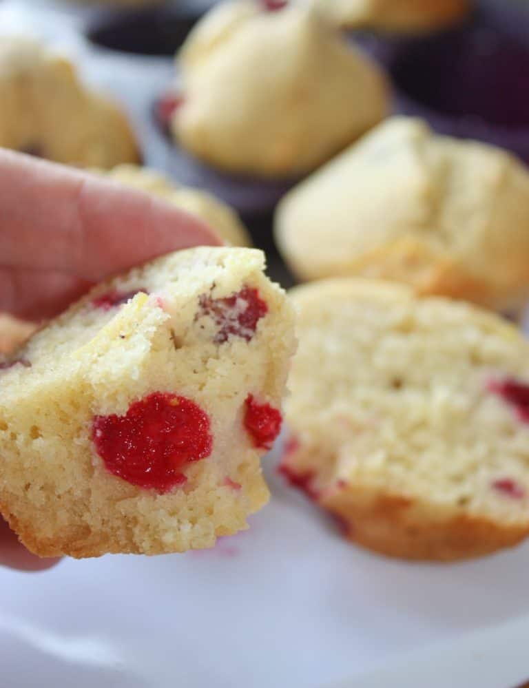 Lemon and cranberry are a winning combination and these muffins do not disappoint!  Eat them warm right out of the oven or save them for later.  These lemon cranberry muffins are a great snack any time.