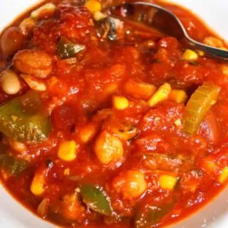 As fall weather creeps in I will turn to some quick skillet recipes like this easy Vegetarian Chili.