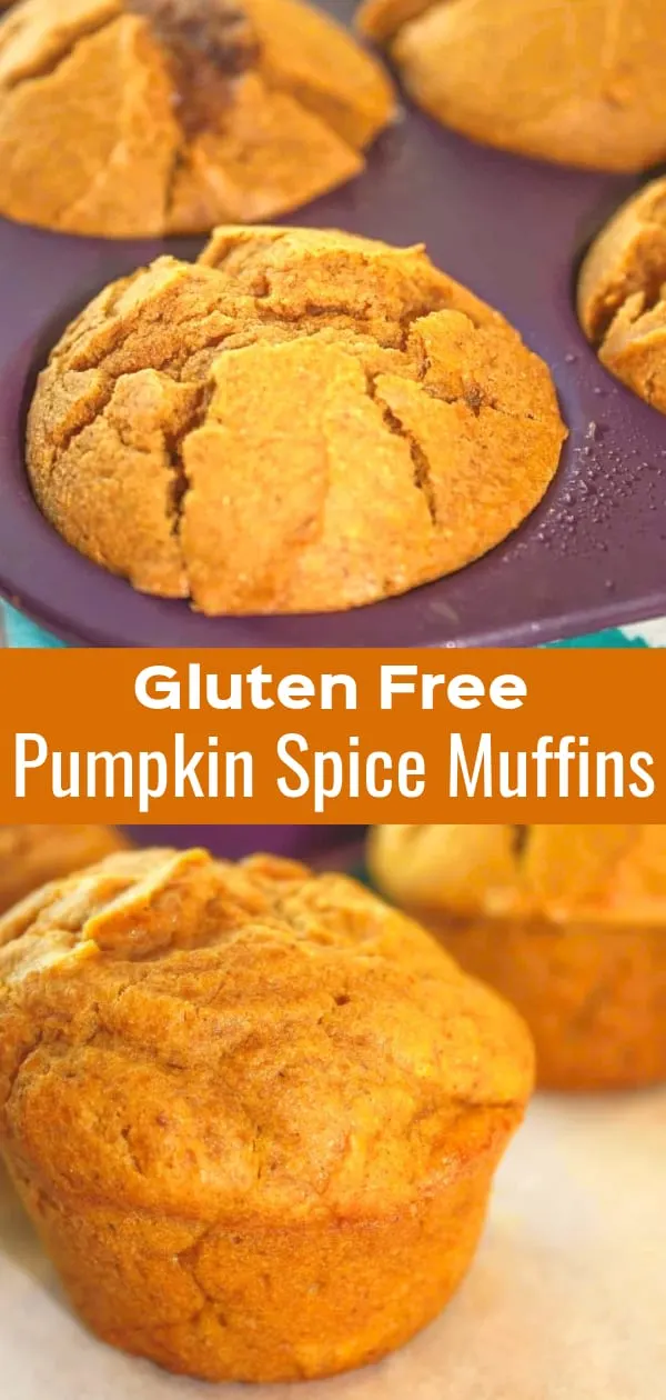 Gluten Free Pumpkin Spice Muffins are an easy snack recipe perfect for fall. These gluten free muffins are made with pumpkin puree and pumpkin spice. Simple muffin recipe perfect for breakfast or even dessert.
