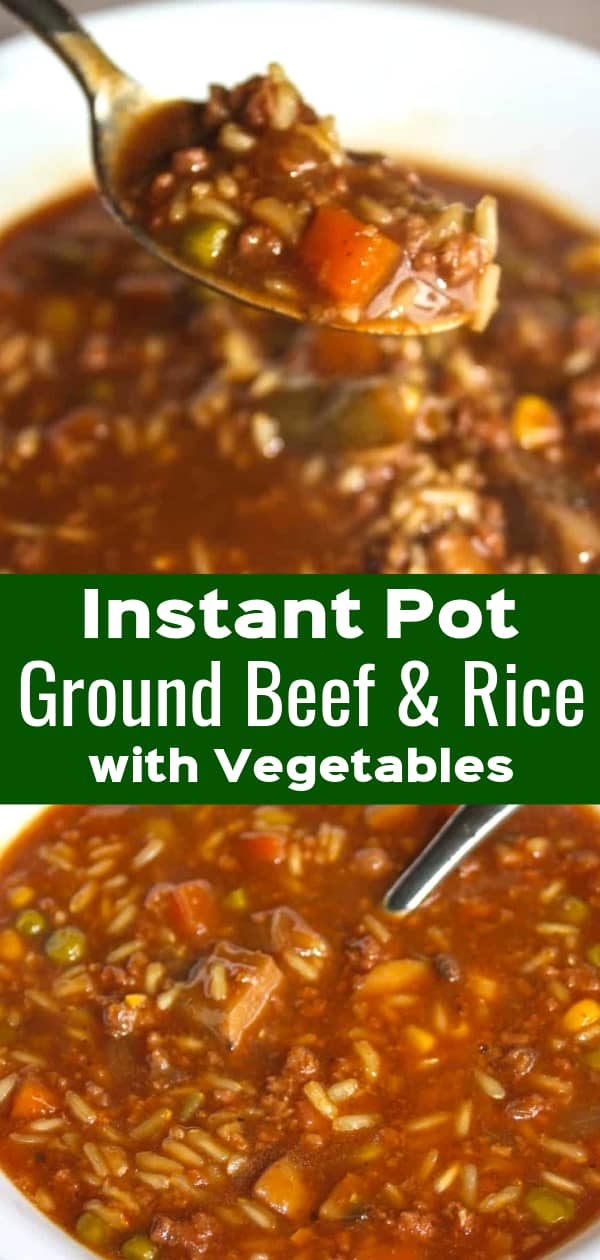 Instant Pot Ground Beef with Rice and Vegetables Kiss