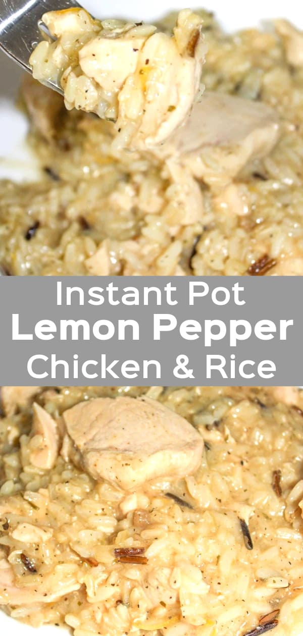 Instant Pot Lemon Pepper Chicken and Rice is an easy gluten free dinner recipe. This gluten free pressure cooker recipe is made with chicken breast, long grain and wild rice and almond milk.