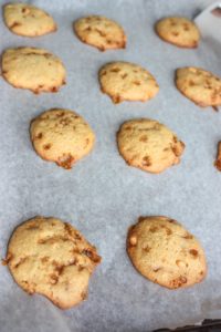 Caramel Apple Cookies are a soft, flavourful cookie  made with seasonal apple sauce and loaded with Skor Bits and Butterscotch Chipits.