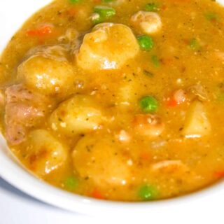 Nothing says comfort food like Chicken and Dumplings!  The gluten free dumplings can be made with Bisquick if you have it on hand or from scratch if you do not have Bisquick in the house.