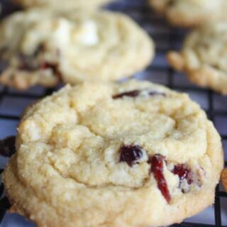 White Chocolate Cranberry Cookies are a tasty, chewy alternative to the classic chocolate chip cookie. The dried cranberries add a nice pop of colour for the holiday season.