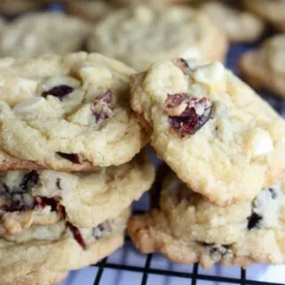 White Chocolate Cranberry Cookies are a tasty, chewy alternative to the classic chocolate chip cookie. The dried cranberries add a nice pop of colour for the holiday season.