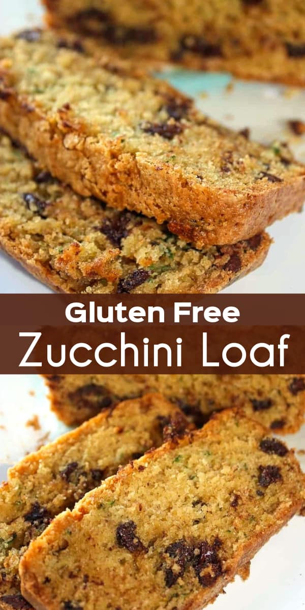 Gluten Free Zucchini Loaf is a delicious fall treat. This zucchini loaf made with Bob's Red Mill gluten free flour is loaded with chocolate chips.