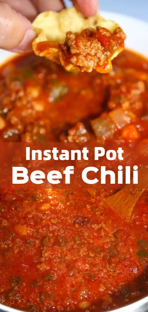 Instant Pot Beef Chili is an easy pressure cooker ground beef dinner recipe. This gluten free chili is loaded with hamburger meat, salsa and mixed beans.