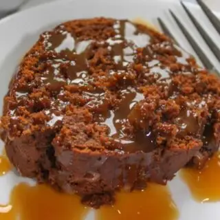 I am having a hard time moving on from all things pumpkin.  Chocolate Pumpkin Bundt Cake is a great alternative for people that are not pie fans.  This gluten free version is smothered in caramel sauce.