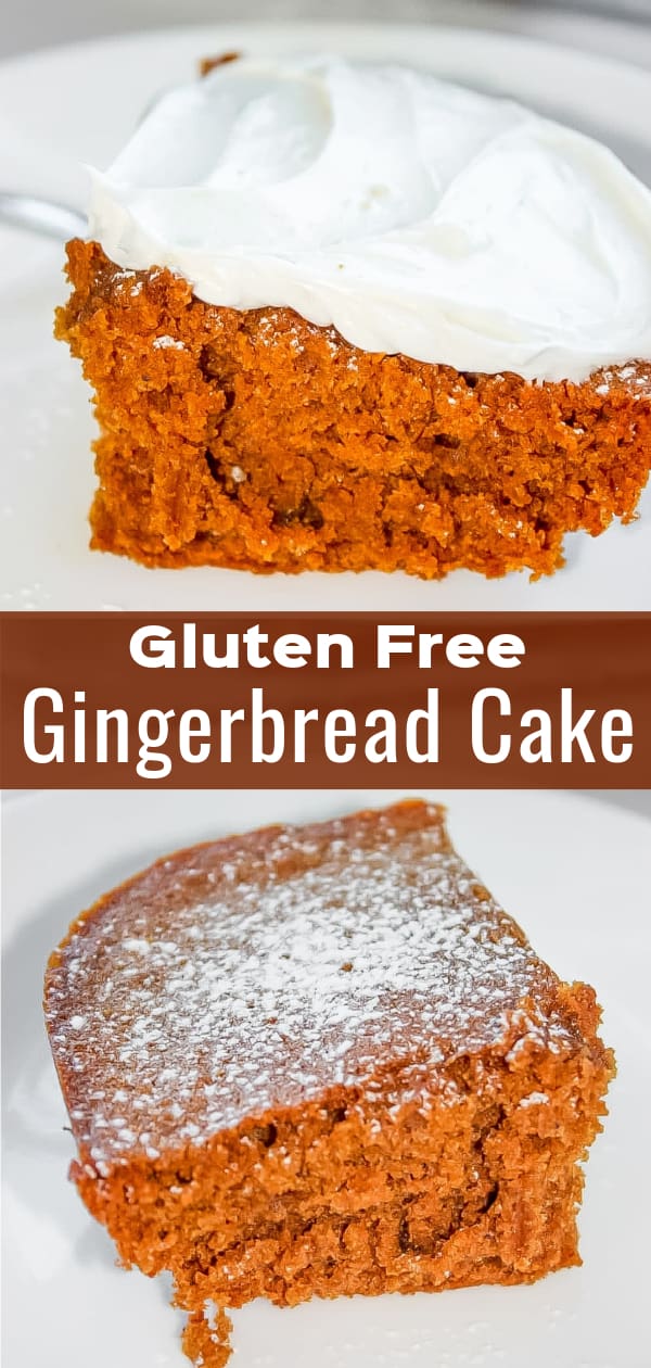 Gluten Free Gingerbread Cake is a moist and flavourful dessert perfrect for holiday meals. This delicious cake is made with Bob's Red Mill gluten free flour. Add this one to your gluten free Christmas baking list.