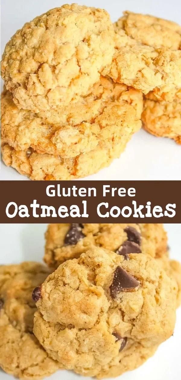 Gluten Free Oatmeal Cookies made with old fashioned oats. This delicious oatmeal cookie recipe can also be used for oatmeal chocolate chip cookies and oatmeal raisin cookies.