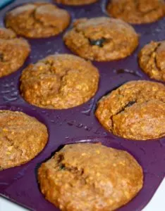 These Sweet Potato Muffins loaded with raisins and spices are a moist and delicious breakfast or snack choice.  They are so moist and tasty that you won't believe they are gluten free!