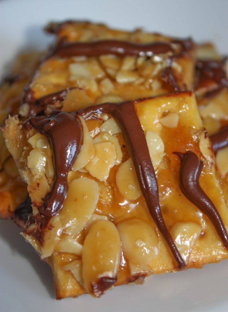 Almond Pan Cookies are another family favourite from my youth that I have not been able to eat.  Thanks to Schar Gluten Free Crackers I can once again enjoy this quick and easy to prepare treat!