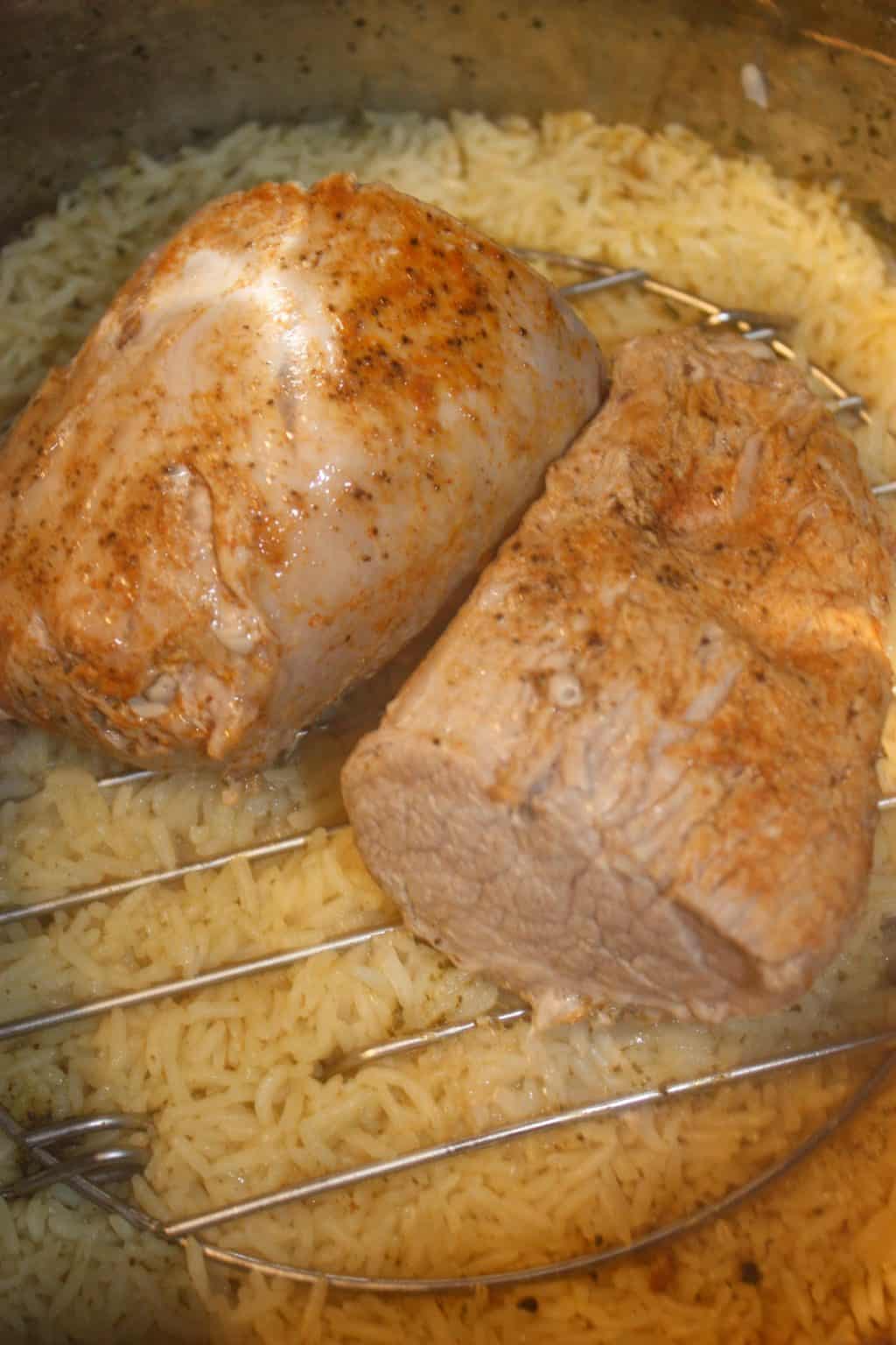 Instant Pot Pork Tenderloin and Rice Kiss Gluten Goodbye