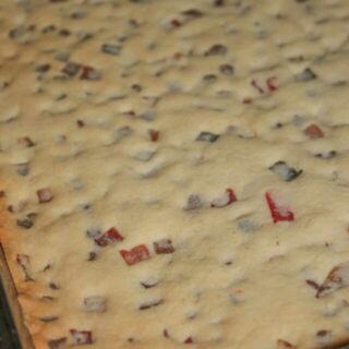 Festive Shortbread Cookie Bars are a colourful addition to any holiday dessert tray.  This gluten free version will certainly hit the spot for anyone whether they have a gluten intolerance or can eat a regular diet.