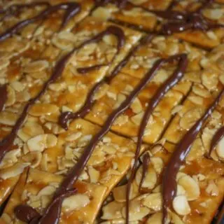 Almond Pan Cookies are another family favourite from my youth that I have not been able to eat. &nbsp;Thanks to Schar Gluten Free Crackers I can once again enjoy this quick and easy to prepare treat!