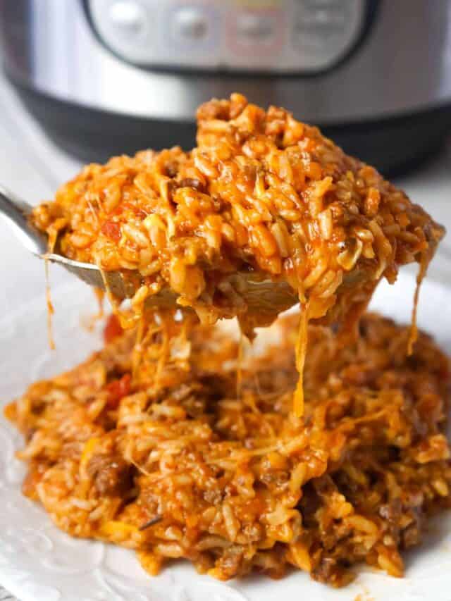 Favourite Instant Pot Cheesy Taco Ground Beef and Rice