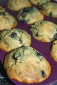 Gluten Free Blueberry Muffins, loaded with wild blueberries, are an appetizing breakfast or snack choice.