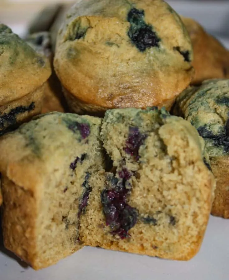 Gluten Free Blueberry Muffins, loaded with wild blueberries, are an appetizing breakfast or snack choice.