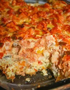 Loaded Breakfast Casserole is a hearty breakfast or brunch option that is loaded with flavour and goodness.  Serve it paired with a fruit salad for a complete meal.
