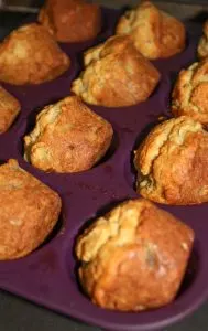 Gluten Free Banana Muffins are a quick and easy recipe to use up those over ripe bananas that seem to appear on everyone's kitchen counter!