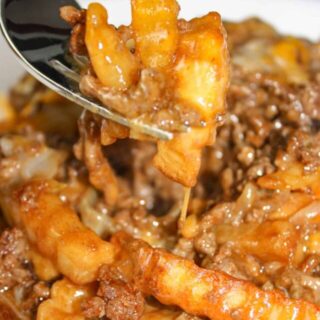 Tex Mex Poutine is a quick and easy recipe that would be great for a Super Bowl Party.  But don't just save it for a special occasion because it deserves to be served any day of the year!