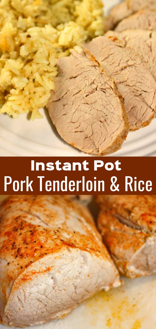Instant Pot Pork Tenderloin and Rice is an easy pressure cooker dinner recipe. This gluten free dinner recipe is all cooked in one pot.