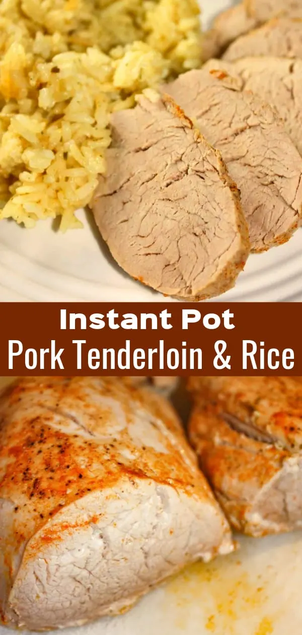 Instant Pot Pork Tenderloin and Rice is an easy pressure cooker dinner recipe. This gluten free dinner recipe is all cooked in one pot.