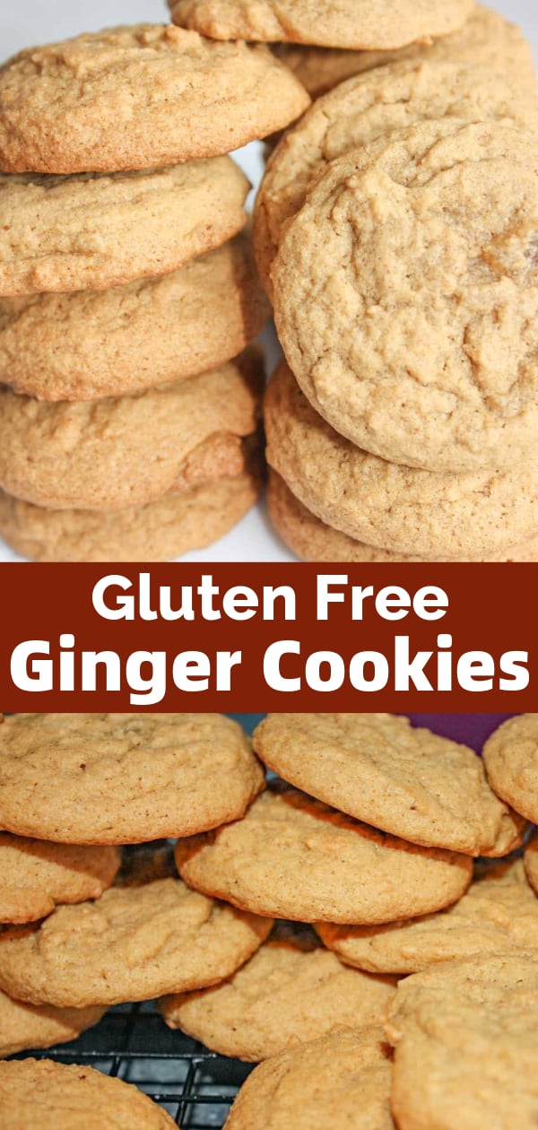 Gluten Free Ginger Cookies are tasty spice cookies flavoured with candied ginger, cinnamon and nutmeg. These easy homemade cookies are made with Bob's Red Mill gluten free flour.