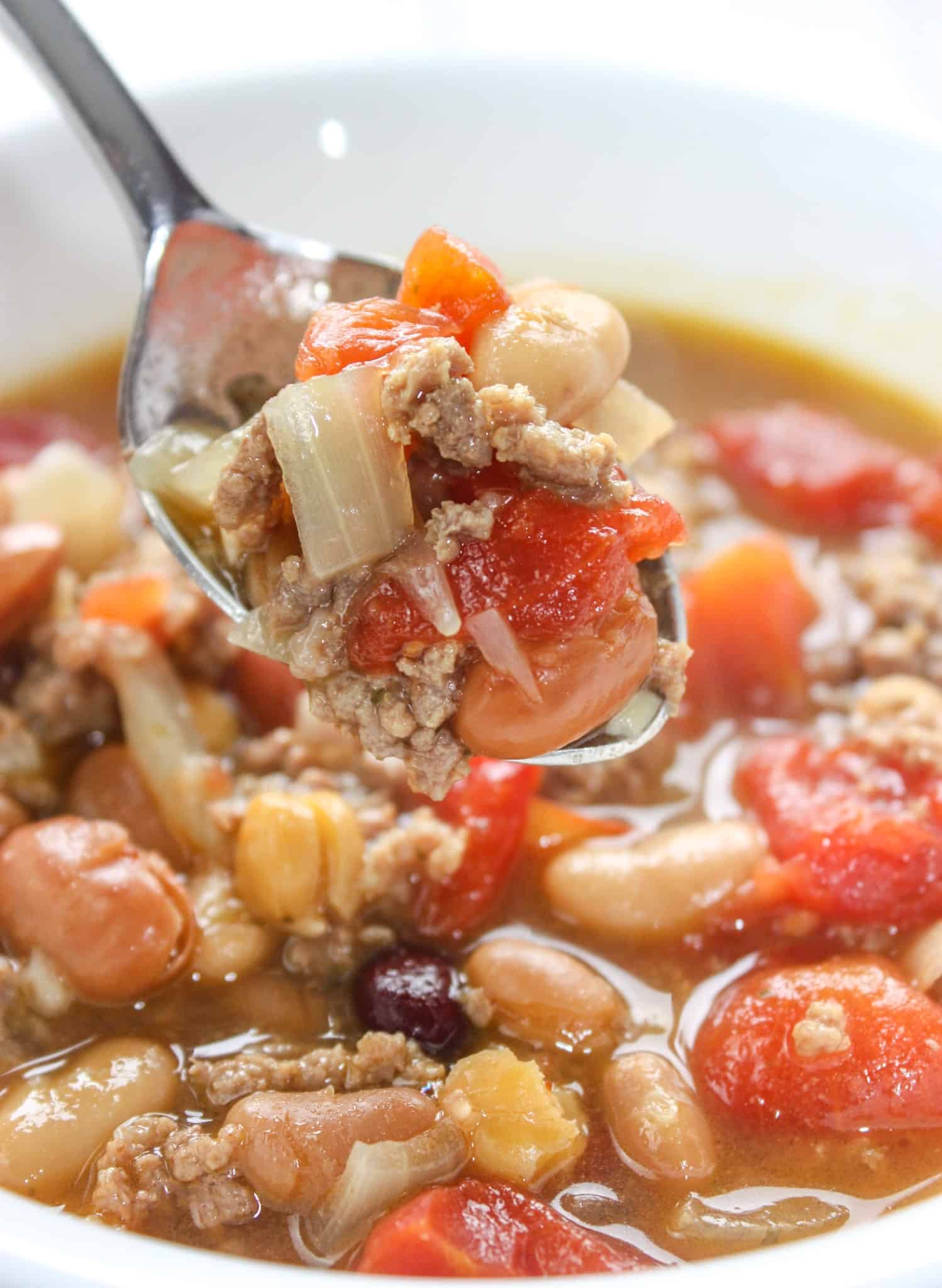 Instant Pot Beef and Bean Soup is an easy pressure cooker recipe that will delight your taste buds and warm your belly with each spoonful!
