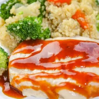 Instant Pot Pork Chops and Loaded Quinoa is an easy pressure cooker recipe that allows you to cook your whole meal at once.    Quinoa, loaded with vegetables, and pork chops, smothered in BBQ sauce, provide a wholesome, flavourful dinner for your whole family.