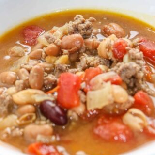 Instant Pot Beef and Bean Soup is an easy pressure cooker recipe that will delight your taste buds and warm your belly with each spoonful!