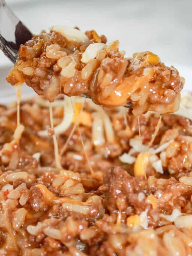 Instant Pot Cheesy BBQ Ground Beef and Rice