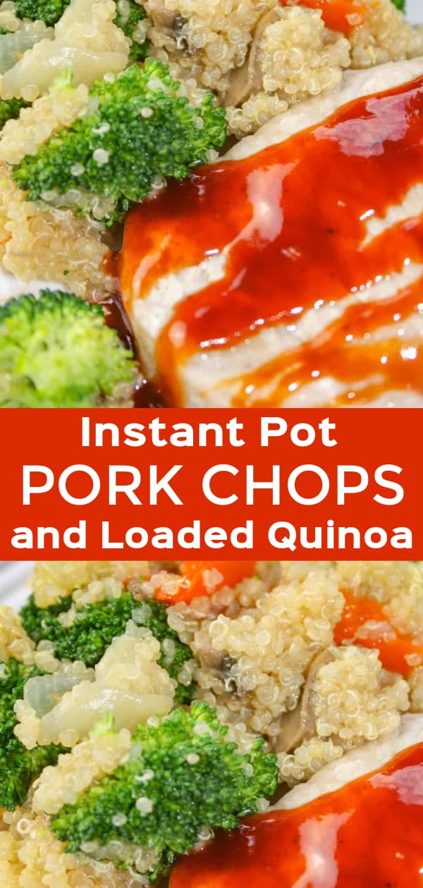 Instant Pot Pork Chops and Loaded Quinoa is an easy pressure cooker recipe that allows you to cook your whole meal at once. Quinoa, loaded with vegetables, and pork chops, smothered in BBQ sauce, provide a wholesome, flavourful dinner for your whole family.