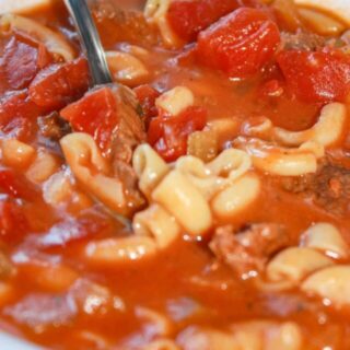 If you are looking for a hearty comfort food recipe then you will enjoy Instant Pot Tomato Beef Soup with Pasta.  This gluten free soup will warm your belly and satisfy your appetite!