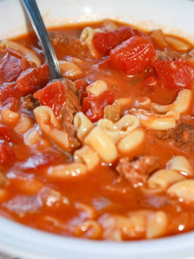Instant Pot Tomato Beef Soup with Pasta Recipe – Gluten Free