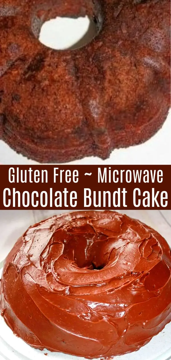 Gluten Free Microwave Chocolate Bundt Cake is an easy and moist gluten free cake recipe. This tasty dessert is made with gluten free cake mix and blueberry pie filling.