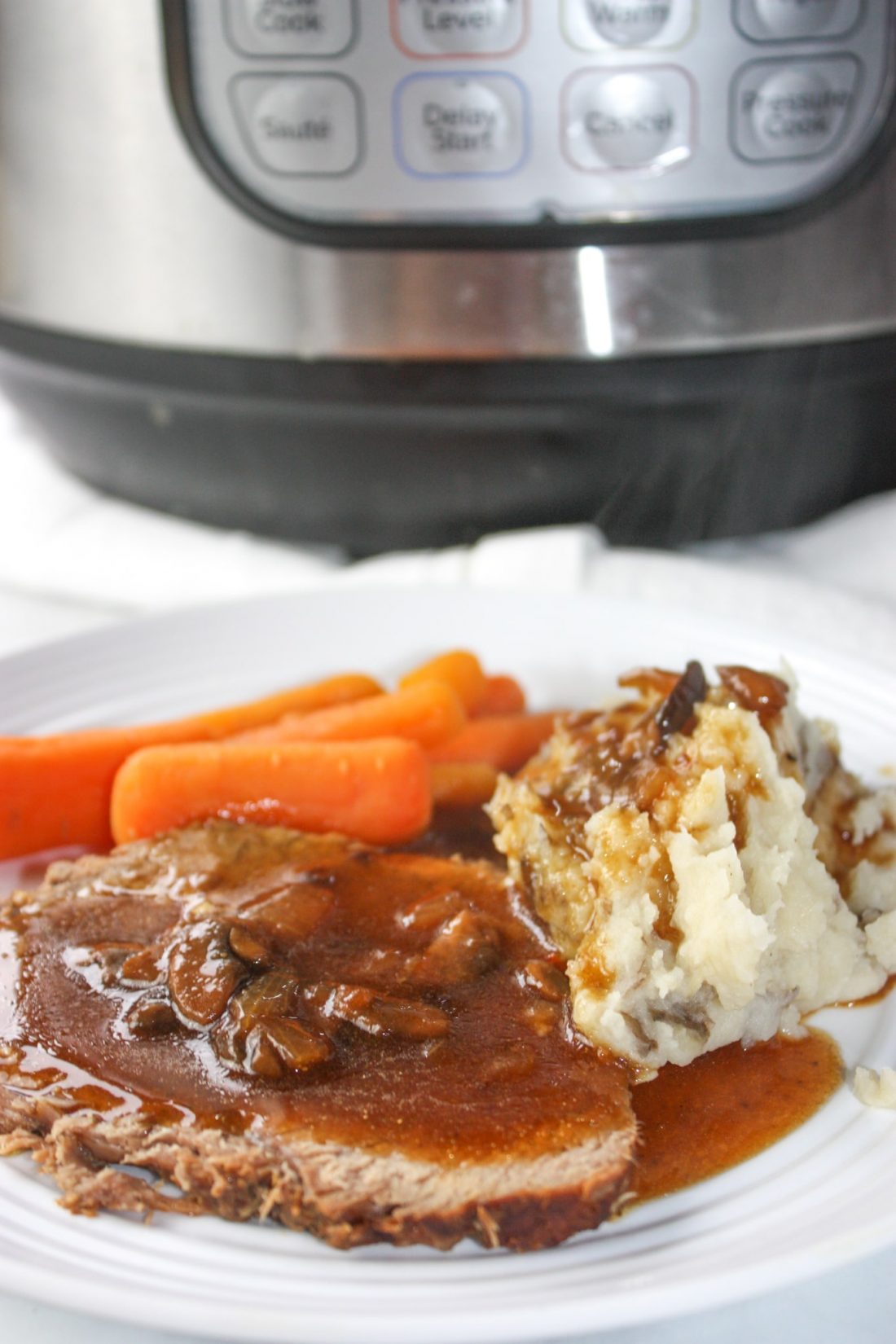 Instant Pot Sirloin Tip Roast with Gravy and Vegetables Kiss Gluten Goodbye