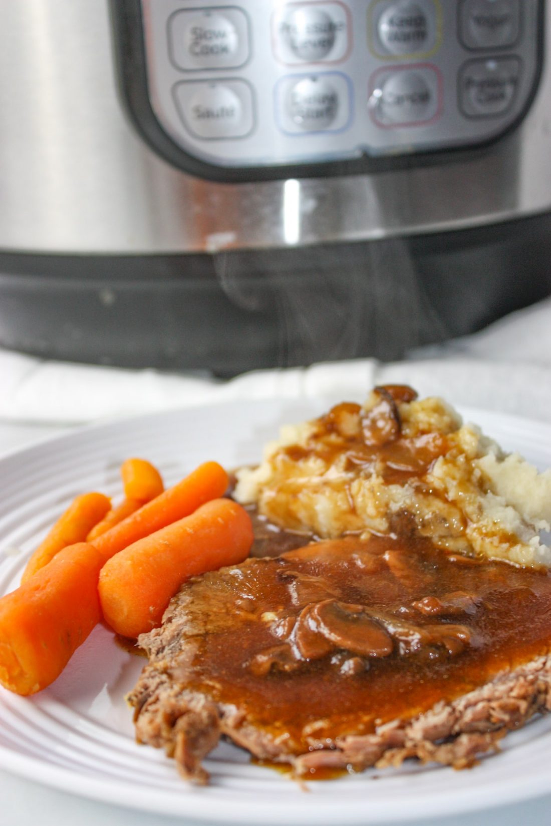 Instant Pot Pork Loin Roast with Garlic Mashed Potatoes Kiss Gluten