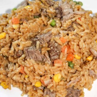 Instant Pot Beef and Rice is an easy pressure cooker recipe that allows you to make a complete meal in one Pot.  It calls for a gluten free soy sauce making it an acceptable meal for the gluten intolerant as well.