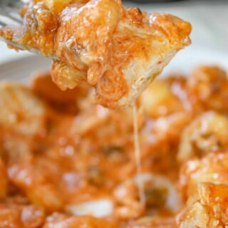Instant Pot Cheesy Taco Chicken and Gnocchi is a delicious pressure cooker gnocchi recipe loaded with chicken, salsa, taco seasoning, and shredded cheese.