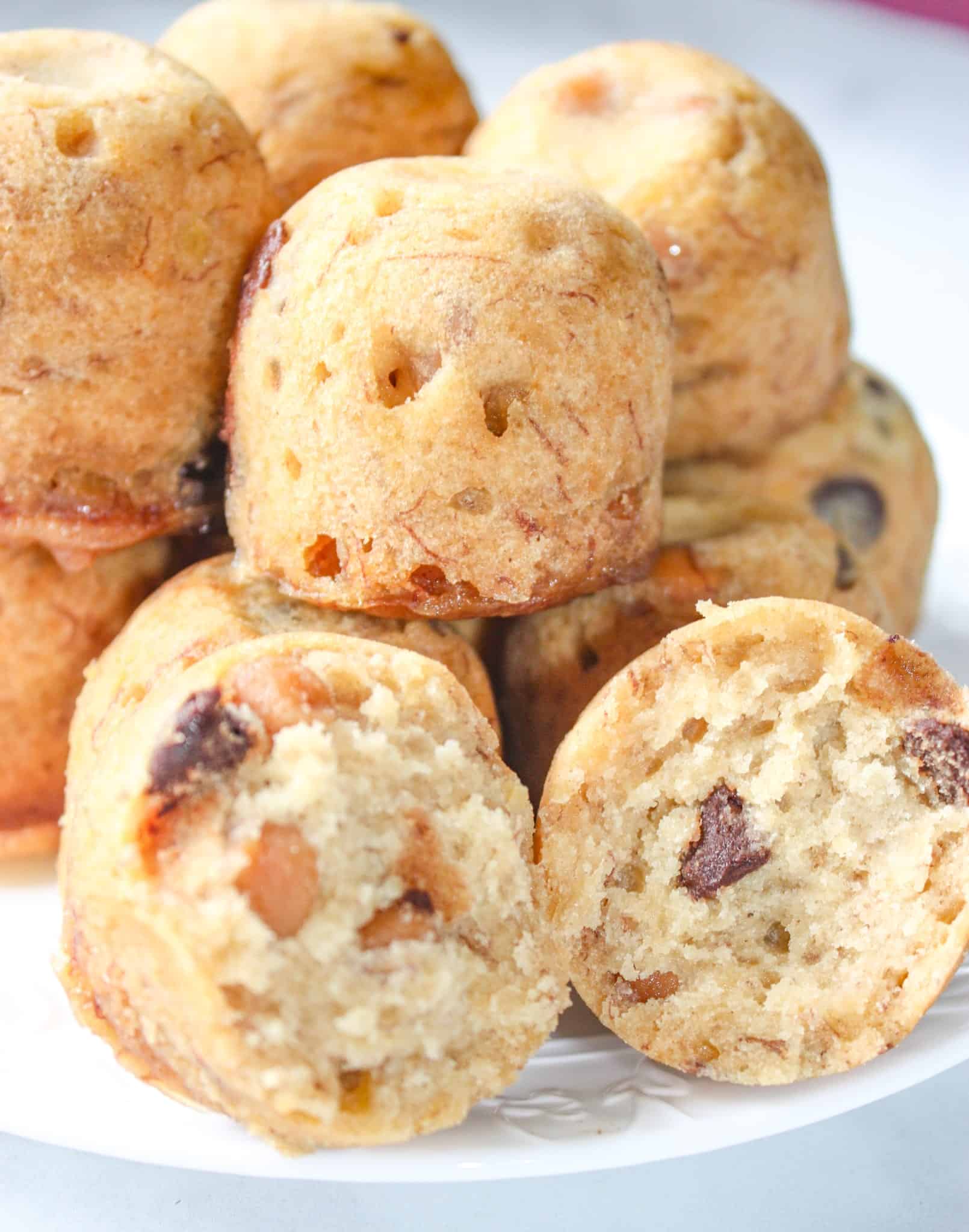 Instant Pot Peanut Butter Banana Bites are an easy pressure cooker snack.  These gluten free "bites" are a flavourful muffin variation that your whole family will enjoy!