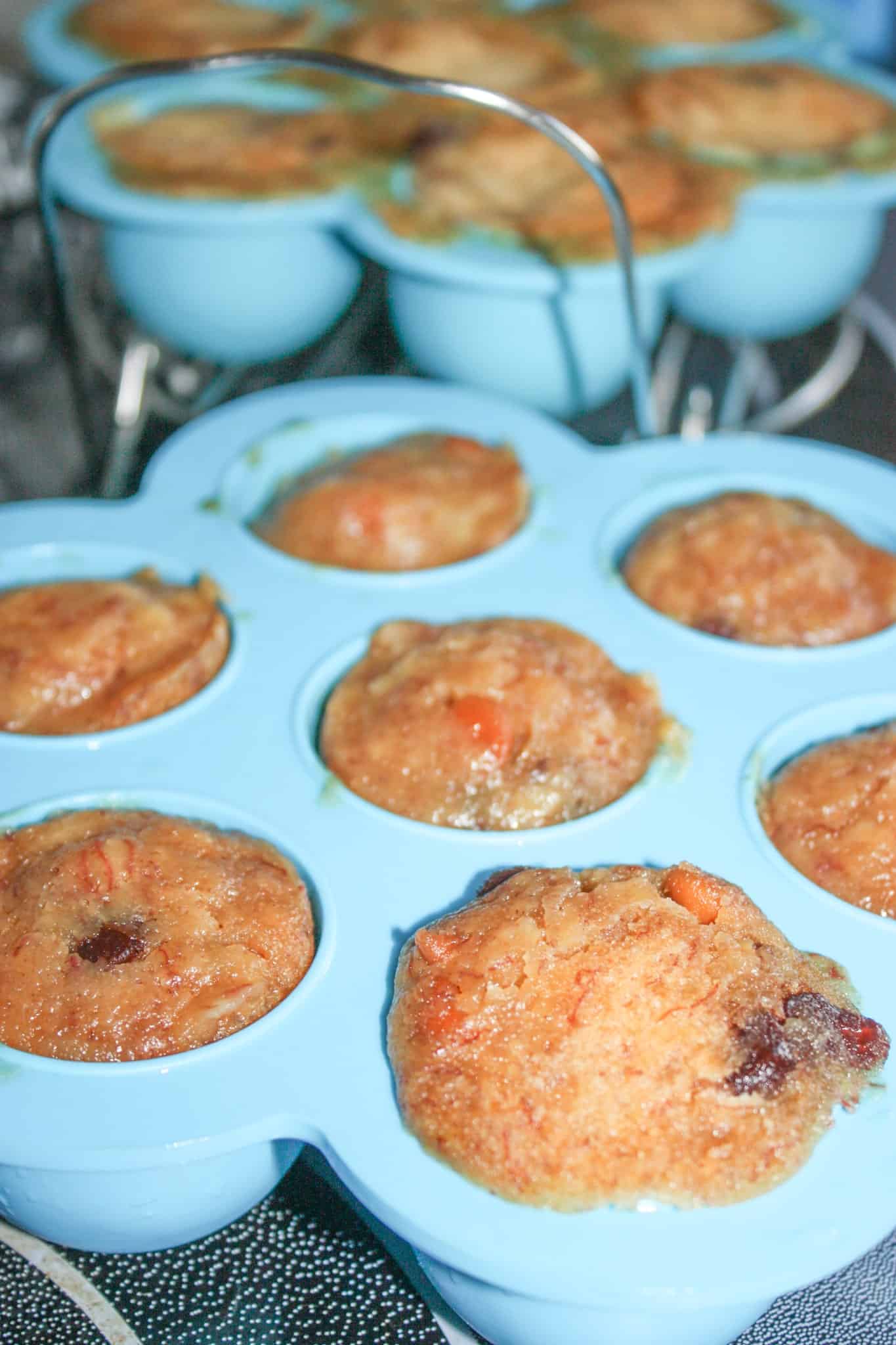 Instant Pot Peanut Butter Banana Bites are an easy pressure cooker snack.  These gluten free "bites" are a flavourful muffin variation that your whole family will enjoy!