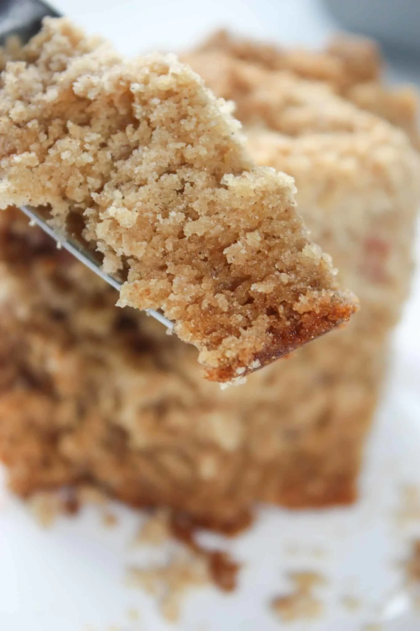 Rhubarb Streusel Coffee Cake provides another opportunity to use up some of this seasonal vegetable if you have your own healthy patch growing!  This gluten free cake is loaded with fresh rhubarb.